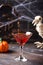 Halloweens drink red martini cocktail