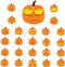 Hallowen Emoticon set. Vector Illustration of Pumpkin type ai