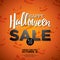 Hallowen Sale vector illustration with Holiday elements on orange background.