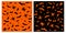 Hallowen seamless pattern bat spider sweets illustrations orange color