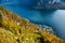 Hallstatt aerial view from Skywalk. Skywalk World Heritage View. HALLSTATT, AUSTRIA