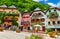 Hallstatt Austria central market square traditional houses