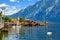 Hallstatt Austria lake Hallstattersee with quiet blue