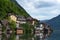 Hallstatt, Austria - May 2, 2018: Scenic postcard view of the Hallstatt in the Austrian Alps in the summer morning, Salzkammergut