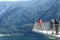 Hallstatt, Austria, September 2019. Tourists take pictures on the Skywalk platform.