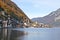 Hallstatt town nearby lake in Autumn