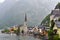Hallstatt, view in a rainy summer day