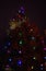 Hallucinogenic light decoration of kitschy colors. replaces neons. long lines, loops, club flies through space. Christmas tree sha