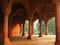 Hallway with pillers in Diwan-e-aam in Lal Qila  Red Fort in Delhi, India. On Independence Day every year Prime Minister of