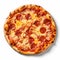 Hallyu-inspired Aerial View Of Pepperoni Pizza On White Background