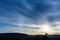 Halo in blue sunset sky in Iceland