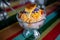 Halo-halo is a colorful Filipino beverage of crushed ice an mixtures of bean, jello, milk and many more