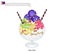 Halo Halo or Filipino Shaved Ice with Milk and Fruits