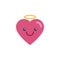 Halo heart face character emoji flat icon