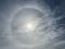 Halo is the optical phenomena produced by light interacting with ice crystals suspended in the atmosphere. Among the best known