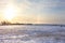 Halo over a cold winter field