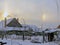 Halo phenomenon in the frosty winter sky