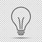 Halogen lightbulb icon. Light bulb sign. Electricity and idea symbol. Thin line icon on isolated background. Flat vector