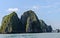 Halong bay islands green rocks sea landscape. Rock islands South China Sea Vietnam. Site Asia