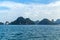 Halong bay islands. Rock islands South China Sea Vietnam. Panoramic view Site Asia