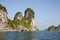 Halong Bay, Vietnam. Limestone karsts in the sea
