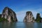 Halong or Ha Long Bay UNESCO World Natural Heritage Site and popular travel destination for vietnamese people and foreign