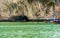 HALONG, VIETNAM - DECEMBER 16, 2016: Group of people in kayaks i