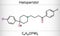 Haloperidol molecule, is antipsychotic medication. Skeletal chemical formula