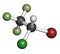 Halothane general anesthetic drug molecule