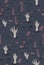 Haloween party horror seamless pattern. Spooky Dead monster hand out of grave on cementary, zombie silhouette illustration.  Scary