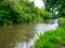 Halsall Cutting on the Leeds to Liverpool canal in Lancashire, UK - a quiet, tranquil section of the canal.