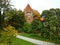 Halszka Tower seen from the park, SzamotuÅ‚y, Poland