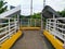 Halte Busway Jembatan Besi, Jakarta,The atmosphere of a pedestrian bridge without a roof