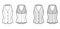 Halter vest pique waistcoat technical fashion illustration with backless, V-neckline, button-up closure, slim fit. Flat