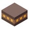 Halva nuts cake icon, isometric style