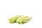 Halved Chinese cabbage or petsai isolated on a white background