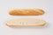 Halved french baguette