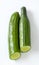 Halved green cucumber