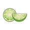 Halved lemon icon, flat design