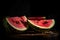 Halved watermelon. Generate ai