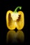 Halved yellow bell pepper