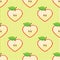 Halves apple seamless vector pattern or background