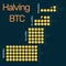 Halving bitcoin infographic. Block reward reduced in two times every four years. Deflationary currency. Creative