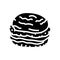 ham bun food meal glyph icon vector illustration