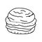 ham bun food meal line icon vector illustration