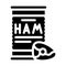 ham canned food glyph icon vector illustration