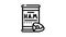 ham canned food line icon animation