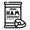 ham canned food line icon vector illustration