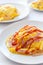 Ham and cheese creamy omelet.