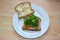Ham Salad sandwich on brown butter bread, lunch, snack